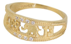 Anillo Dama Zirconias De La Suerte Oro De 10k