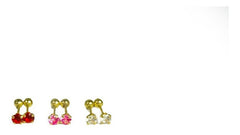 Aretes Broqueles Zirconia Pequeños Oro 10 Kilates