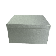 Set de 10 cajas diferentes tamaños. Plateada brillos