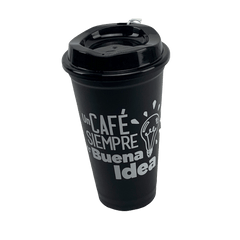 Termo de plastico Un cafe siempre es buena idea