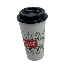 Termo de plastico Si no hay cafe yo no trabajo
