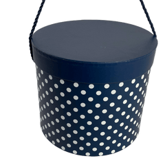 Set de 3 cajas diferentes tamaños. Azul con puntos blancos