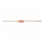 Esclava de XV años con placa arenada oro rosado 10K 18cm