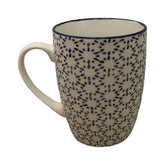 Taza de porcelana color blanco con azul 380ml