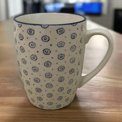 Tazas de porcelana color blanco con azul 380ml