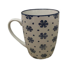 Tazas de porcelana color blanco con azul 380ml