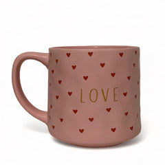 Tazas de porcelana Love color rosa 420ml
