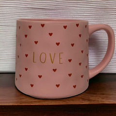 Tazas de porcelana Love color rosa 420ml