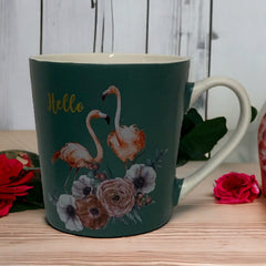 Tazas de porcelana flamencos Hello 380ml