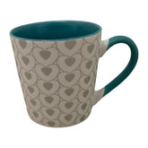 Tazas de porcelana color blanco corazones 380ml