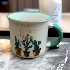 Tazas de porcelana cactus Live life in full bloom 350ml