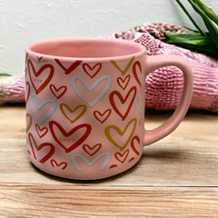 Tazas de porcelana Love color rosa 420ml