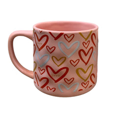 Tazas de porcelana Love color rosa 420ml