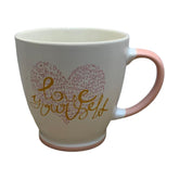 Tazas de porcelana corazón Love yourself 380ml