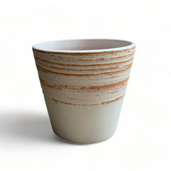 Maceta de Barro color blanco con naranja 15x12cm