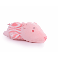 Peluche Cerdo Rosa Con Rayas Acostado 40cm