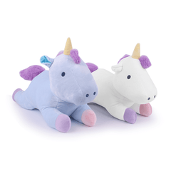 Peluche Unicornio Azul Aurora 35 Cm Acostado