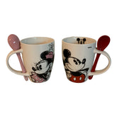 Juego De Tazas De Cerámica De Mickey Y Minnie