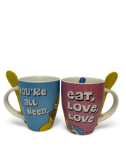 Juego De 2 Tazas De Porcelana Con Cuchara Homero