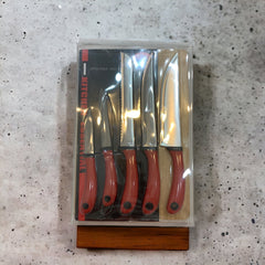 Juego De 5 Cuchillos Con Tabla De Madera