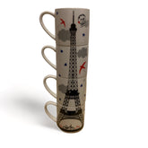 Juego De 4 Tazas 11 Oz Eiffel Tower