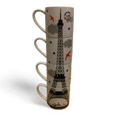Juego De 4 Tazas 11 Oz Eiffel Tower