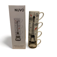 Juego De 4 Tazas 11 Oz Eiffel Tower