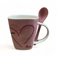 Taza de cerámica con cuchara de Barbie 440ml