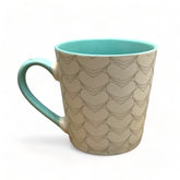 Tazas de porcelana color blanco corazones con lineas 380ml