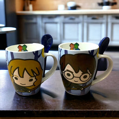 Juego de 2 tazas de porcelana con cuchara Harry Potter 310ml
