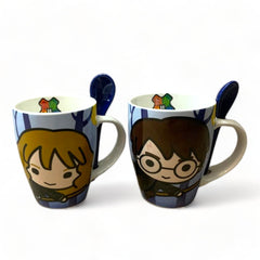 Juego de 2 tazas de porcelana con cuchara Harry Potter 310ml