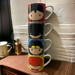 Juego de 4 tazas apilables de la Liga de la justicia 330ml