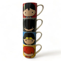Juego de 4 tazas apilables de la Liga de la justicia 330ml