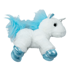 Peluche De Unicornio Aurora Flopsie Pelo Azul 25cm