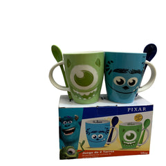 Juego De 2 Tazas De Cerámica Con Cuchara