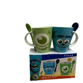 Juego De 2 Tazas De Cerámica Con Cuchara