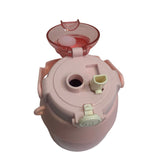 Termo Con Porta Termo, Broche Color Rosa Con Conejo