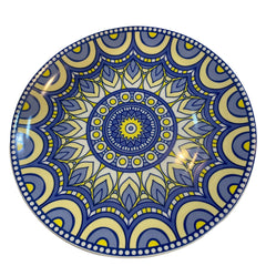Plato Plano Azul y Amarillo