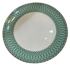 Plato Plano Azul y Cafe 16122 mi House Porcelana