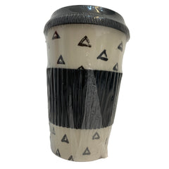 Termo de Bambu Blanco con Triangulos Negros