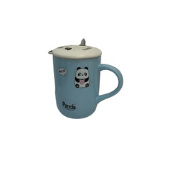 Taza de Ceramica con Tapa y Cuchara Panda
