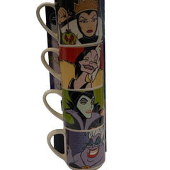 Juego De 4 Tazas Apilables De Porcelana Villanos 33