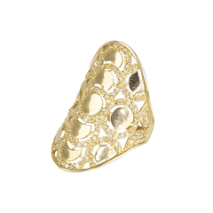 Anillo Dama Con Circulos Y Zirconias Blancas Oro 10k