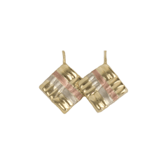 Aretes Dama Diseño De Cuadro Oro Florentino 10k 1.9 Gramos