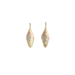 Aretes Dama Diseño De Hoja Oro Florentino De 10k 1.0 Gramo