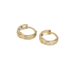 Aretes/arracadas Hugies Zirconia Blanca Oro 10k 1.1 Gramos