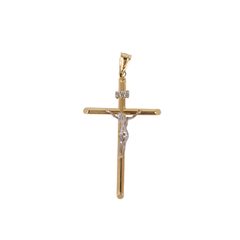 Cruz para hombre cristo en rodio oro amarillo 10k 2.9 gramos
