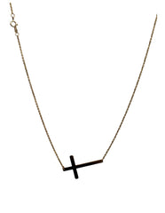 Gargantilla de dama con cruz 10 k 2.2 gramos 44 cm