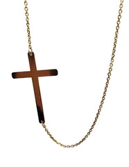 Gargantilla de dama con cruz 10 k 2.2 gramos 44 cm