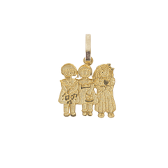 Dije En Oro Amarillo De 10k Con Tres Niñas 1.2 Gramos